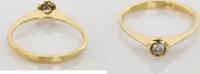 Ringe Minimalistischer Goldring mit Diamant | 585 / 1,74g / Gr. 53 -
