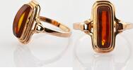 Ringe Statement-Ring aus Gold mit Bernstein | 585 / 3,91g / Gr. 54 -