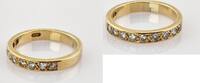 Ringe Klassisch-eleganter Goldring mit 9 Diamanten | 585 / 3,27g / Gr. 51 -