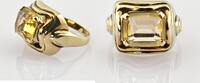 Ringe Art-Déco-Ring aus Gold mit Citrin | 333 / 3,62g / Gr. 50 -