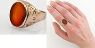 Ringe Goldring mit Karneoltafel | 333 / 5,21g / Gr. 62 -