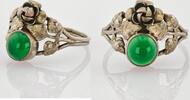Ringe Silberring mit Chrysopras-Cabochon | Gr. 55 -