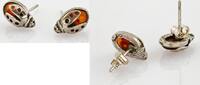 Ohrschmuck Marienkäfer-Ohrstecker aus Silber mit Bernstein -