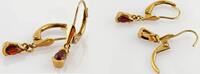 Ohrschmuck  Ohrh&auml;nger aus Gold mit Granaten | 333 / 1,33g  119,00 EUR  + 19,99 EUR frais d'envoi