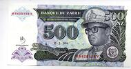 ZAIRE 500 Nouveaux Zaires -