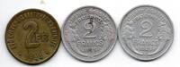 France - Frankreich Lot de 3 X 2 Francs -