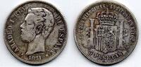 Espagne - Spain - Spanien 5 Pesetas Amadeo I -