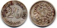 Allemagne - Deutschland - Germany 20 Pfennig 1874 F F 2,50 EUR  + 1,89 EUR frais d'envoi