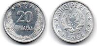 Albanie - Albanien - Albania 20 Qindarka 1964 EF 1,50 EUR  + 2,02 EUR frais d'envoi