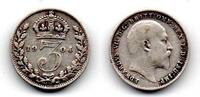 Grande Bretagne - Great Britain 3 Pence 1904 VF 12,00 EUR  + 2,02 EUR frais d'envoi