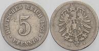 Kleinmünzen-Kaiserreich 5 Pfennig 1875 B Kleiner Adler schön - sehr schö... 3,00 EUR  + 6,50 EUR frais d'envoi