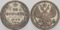Russland Nikolaus II. 1894-1917. 20 Kopeken 1902 Schön - sehr schön