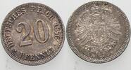 20 Pfennig 1876 B Kleinmünzen-Kaiserreich Kleiner Adler Patina, vorzüglich