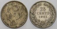 Niederlande-Königreich 25 Cent Wilhelmina I. 1890-1948. -