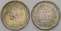 Niederlande-Königreich 25 Cent Wilhelmina I. 1890-1948. -