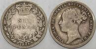 Großbritannien 6 Pence Victoria 1837-1901. -