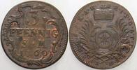 Mainz, Erzbistum 3 Pfennig Johann Friedrich Karl Graf von Ostein, 1743-1763 -