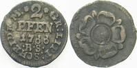 Lippe-Detmold, 2 Pfennig Simon August, 1734-1782. -
