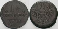 Brandenburg-Ansbach 1 1/2 Pfennig Karl Wilhelm Friedrich 1729-1757. -