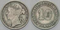 Straits Settlements 10 Cents Victoria , 1837-1901 -