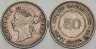 Straits Settlements 50 Cents Victoria , 1837-1901 -