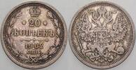 Russland Nikolaus II. 1894-1917. 20 Kopeken 1902 St. Petersburg Sehr schön +//sehr schön