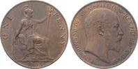 Gro&szlig;britannien 1 Penny 1903 Edward VII. 1901-1910. Patina, fast vorz&uuml;gli... 30,00 EUR  + 9,50 EUR frais d'envoi