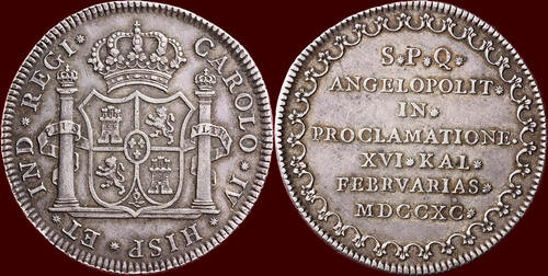 8 Reales 1790 MEXICO - CARLOS IV, 1788-1808 -  or Proclamation medal xf
