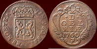 Gelderland Duit NOORDELIJKE NEDERLANDEN (NETHERLANDS) - REPUBLIEK, 1581-1795 - GELDERLAND - 1760, Harderwijk -