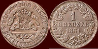  1 Kreuzer 1861 GERMANY - NASSAU, HERZOGTUM - ADOLPH, 1839-1866 - xf- 11,00 EUR  + 9,50 EUR frais d'envoi