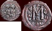 AE Follis BYZANTINE EMPIRE - JUSTINUS (JUSTIN) II, 565-578 - of 40 nummi, Constantinopolis, year 9 -