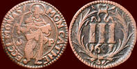  3 Pfennig 1661 GERMANY - M&Uuml;NSTER, DOMKAPITEL - f/vf &agrave; vf- 15,00 EUR  + 9,50 EUR frais d'envoi