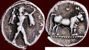 LUCANIA, SYBARIS - AR 1/6 Nomos or triobol, 453-448 BC -