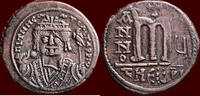 AE Follis BYZANTINE EMPIRE - MAURICIUS TIBERIUS, 582-602 - of 40 nummi, Theoupolis -