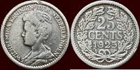 M&uuml;nzen 25 Cents 1925 NEDERLAND (NETHERLANDS, KINGDOM) - WILHELMINA, 1890... 24,00 EUR  + 9,50 EUR frais d'envoi