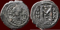 AE Follis BYZANTINE EMPIRE - JUSTINIANUS I, 527-565 - of 40 nummi, Theoupolis -