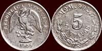 5 Centavos MEXICO - REPUBLIC - 1905/03 Mo M, Mexico City - UNPUBLISHED VARIETY -