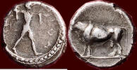 AR 1/6 Stater LUCANIA, POSEIDONIA - of diobol, circa 450-400 BC -