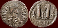 AE Follis BYZANTINE EMPIRE - JUSTIN I THRAX, 518-527 - of 40 nummi, unidentified mint -