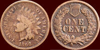 1 Cent USA - REPUBLIC - 1866, Philadelphia -