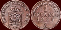 1 Pfennig GERMANY - SCHWARZBURG-SONDERSHAUSEN - GÜNTHER FRIEDRICH CARL II, 1835-1880 - 1846A, Berlin -