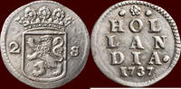 Holland Dubbele wapenstuiver 1737 NOORDELIJKE NEDERLANDEN (NORTHERN NETH... 30,00 EUR  + 9,50 EUR frais d'envoi