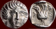 AR Hemidrachme CARIAN ISLANDS, RHODOS - 408-394 BC -