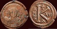 AE BYZANTINE EMPIRE - JUSTINIANUS I, 527-565 - AE ½ Follis of 20 nummi, Constantinopolis -