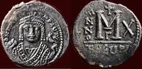 AE Follis BYZANTINE EMPIRE - MAURICIUS TIBERIUS, 582-602 - of 40 nummi, Theoupolis -