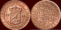 ½ Cent NEDERLAND (NETHERLANDS, KINGDOM) - NEDERLANDS OOST-INDIË (DUTCH EAST INDIES) - WILHELMINA, 1890-1948 - 1945 P, Philadelphia -