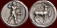 BRUTTIUM, KAULONIA (CAULONIA) - AR Nomos or tridrachm, circa 475-425 BC -