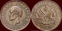 10 centimes HAITI - REPUBLIC - 1863, Heaton -