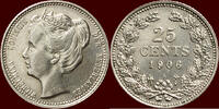Koninkrijk der Nederlanden 25 Cents 1906 NEDERLAND (NETHERLANDS, KINGDOM... 80,00 EUR  + 9,50 EUR frais d'envoi