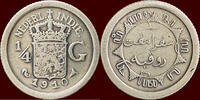 ¼ Gulden NEDERLAND (NETHERLANDS, KINGDOM) - NEDERLANDS OOST-INDIË (DUTCH EAST INDIES) - WILHELMINA, 1890-1948 - 1910, Utrecht -